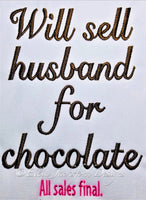 EJD Chocolate for Husband embroidery design