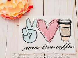 EJD Peace, love, Coffee sketchy