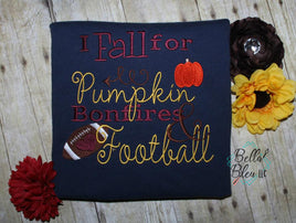 BBE - "I fall for pumpkins, bonfires and football" embroidery design
