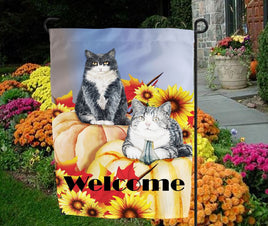 TSS Fall Cats on Pumpkins Garden Flag sublimation design