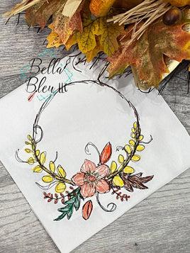 BBE Fall Floral Wreath Scribble Sketchy