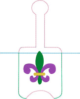 DBB Fleur De Lis Hand Sanitizer Holder Snap Tab In the Hoop Embroidery Project