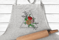 OE Floral Arrangement 1 triangle Redwork Embroidery Design