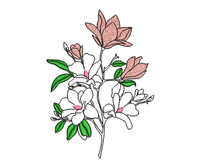 OE Floral Arrangement 2C  Redwork Embroidery Design