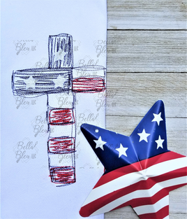 BBE American Flag Cross Scribble