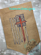 BBE American Flag with Cross Scribble Sketchy