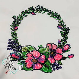BBE Floral Flower Wreath sketchy