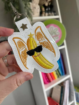 DBB Flying Cool Banana snap tab - Backpack/Keyfob tag embroidery design