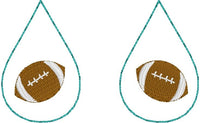 DBB Football Teardrop Earrings embroidery design