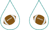 DBB Football Teardrop Earrings embroidery design
