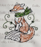 BBE Christmas Fox with Scarf Scribble