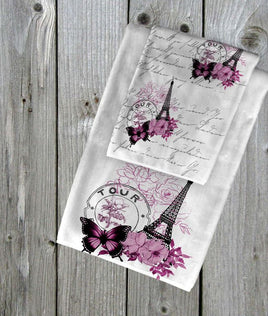 TSS French Country Pink and Black Hand Towel set sublimation design