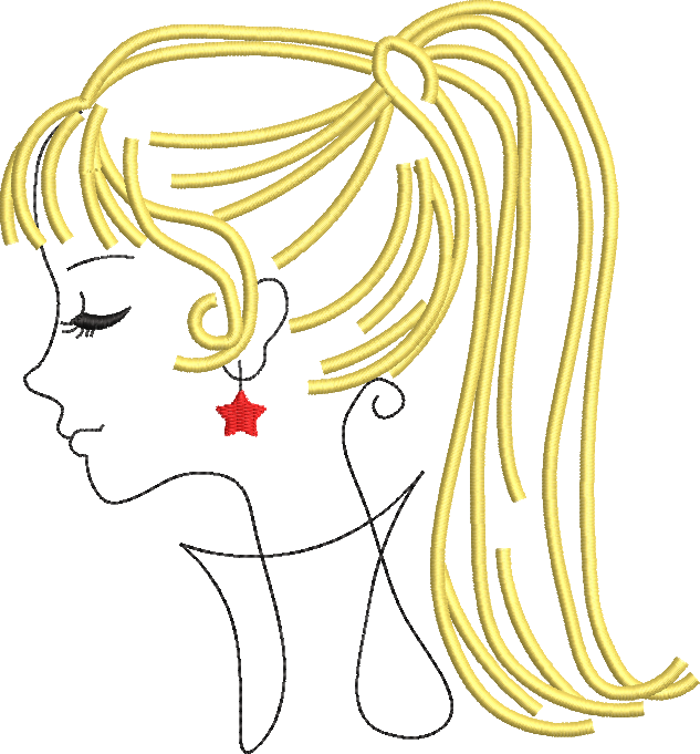 DED Outline Sketch of a Girl's Portrait