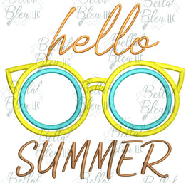 BBE Hello Summer Sunglasses Applique Saying