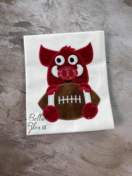 BBE - Hogs  Football Mascot Applique