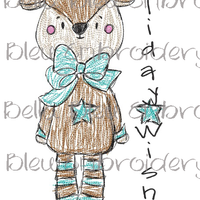 BBE Reindeer Holiday Wishes Christmas Scribble