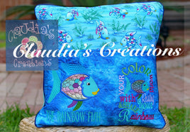 CC Colorful Fish Complete Embroidery Pillow Design