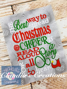 CC Christmas Cheer Subway Word Art Embroidery Saying, Pillow Saying, Christmas Verse