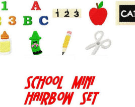 TIS Mini school hairbow or button cover embroidery  set