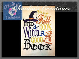 CC Witch a Very Good Book Subway Art Embroidery Saying