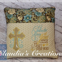 CC Tell me the Story of Jesus Complete Embroidery Set, Christian Reading Pillow Embroidery Saying and Applique