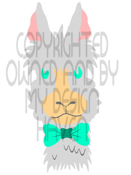 MDH Boy Llama with bowtie SVG