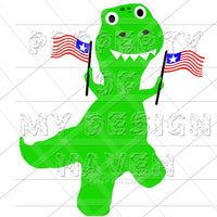 MDH Dinosaur Waving Flags SVG