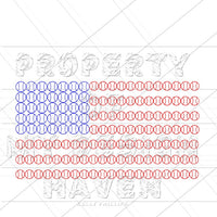 MDH American Hearts/Baseball Flags SVG