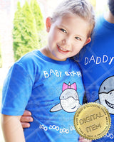 MDH Adorable Baby Shark Brother Boy Sister Girl Set SVG