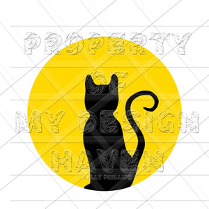 MDH Cat silhouette with moon SVG
