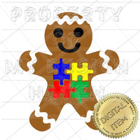 MDH Autism Awareness Gingerbread Boy SVG