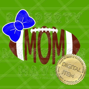 MDH Mom Football with bow SVG