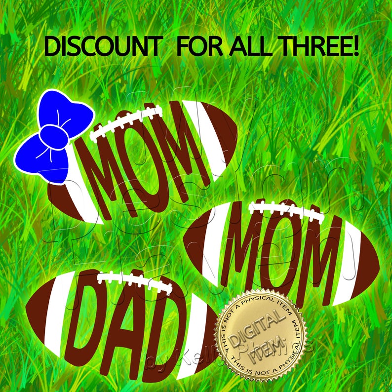 MDH Mom Dad Footballs SVG