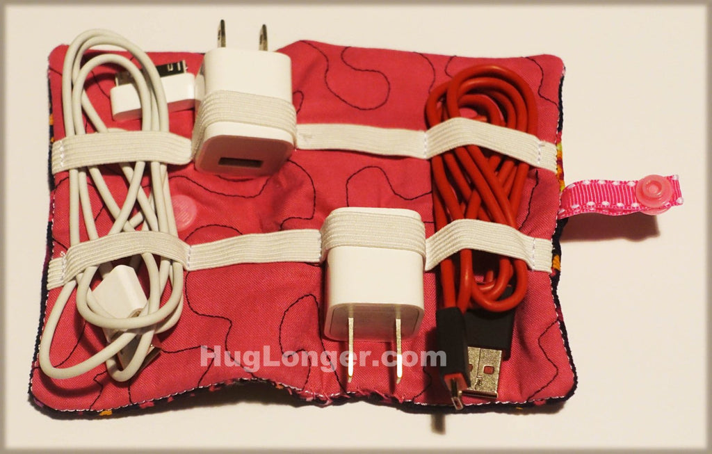 HL ITH Cord Holder Roll up 5x7 embroidery file HL1044 USB case organizer