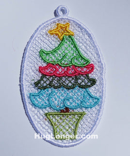 Free Standing Lace Christmas Tree Ornament embroidery file HL1062