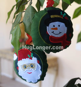 ITH Santa and Snowman Ornaments embroidery files HL1037 Christmas Ornaments