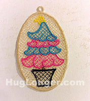 Free Standing Lace Christmas Tree Ornament embroidery file HL1062