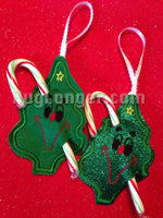 Christmas Tree Candy Cane or Pencil Holder Onament In The Hoop digital files