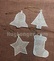 Free Standing Lace In The Hoop Ornaments digital files for embroidery machine.