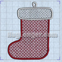 Free Standing Lace In The Hoop Stocking Digital Design File for embroidery machines