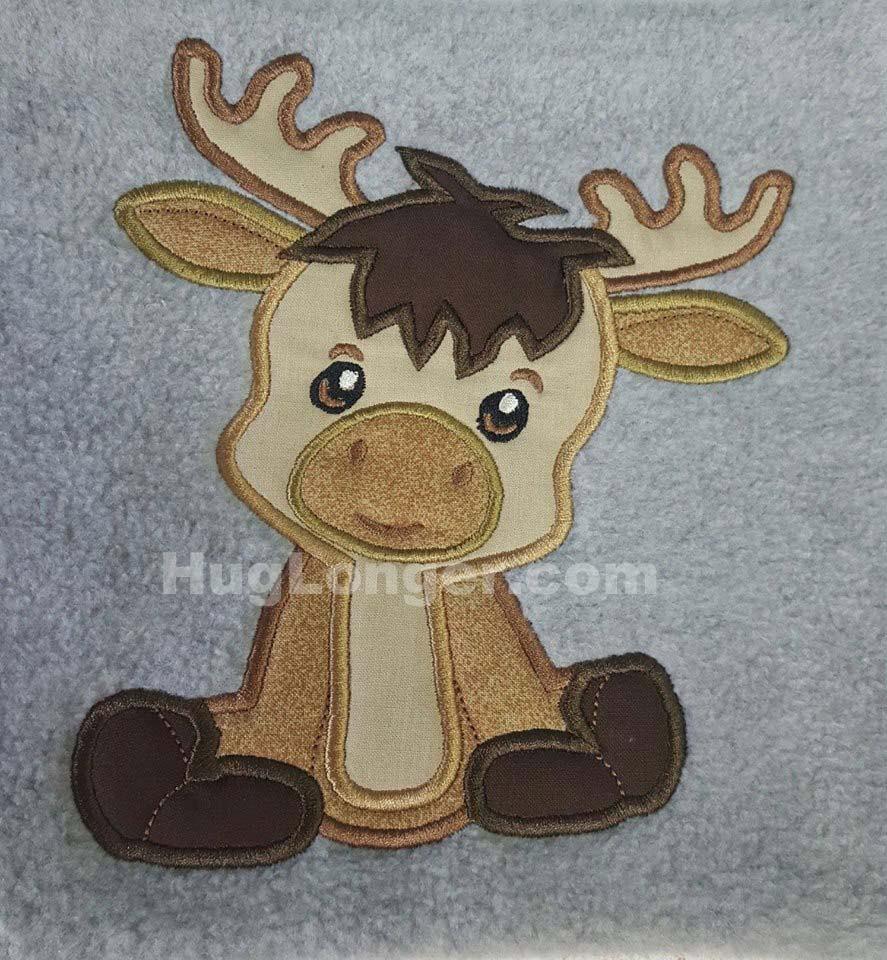 HL Applique Baby Moose embroidery file