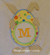 HL Applique Bunny Monogram Frame Embroidery File HL1002