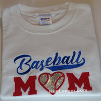 HL Applique Baseball Mom embroidery file HL1007