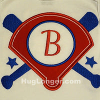 HL Applique Ball Diamond Monogram Frame embroidery file HL1012 Baseball Softball