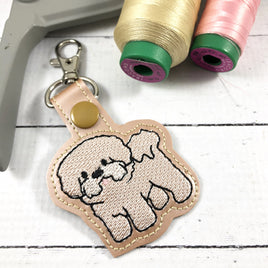 DBB Bichon snap tab embroidery design