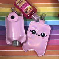 DBB NEW SIZE Sweet Happy Face Hand Sanitizer Holder Snap Tab Version In the Hoop Embroidery Project 3 oz DT for 5x7 hoops