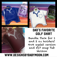 DBB Golf Shirt Hand Sanitizer Holder Case BUNDLE SET Snap Tab and Eyelet Versions for 1 and 2 ounce sizes