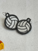 DBB Volleyball FSL Earrings - Freestanding Lace Earring Design - In the Hoop Embroidery Project