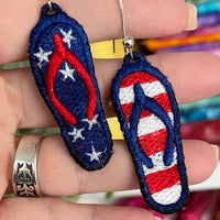 DBB FSL All American Flip Flop Earrings - In the Hoop Freestanding Lace Earrings
