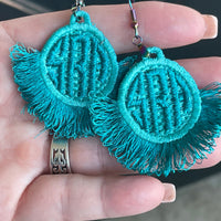 DBB Vacay Freestanding Lace Fringe Earrings embroidery design